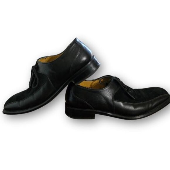 Mezlan Men\'s Redford Size 9M Black Leather and Suede Dress Shoes w/Decor laces main image 9